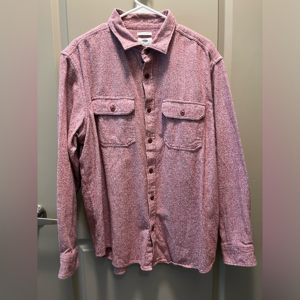 Red Casual Button Down